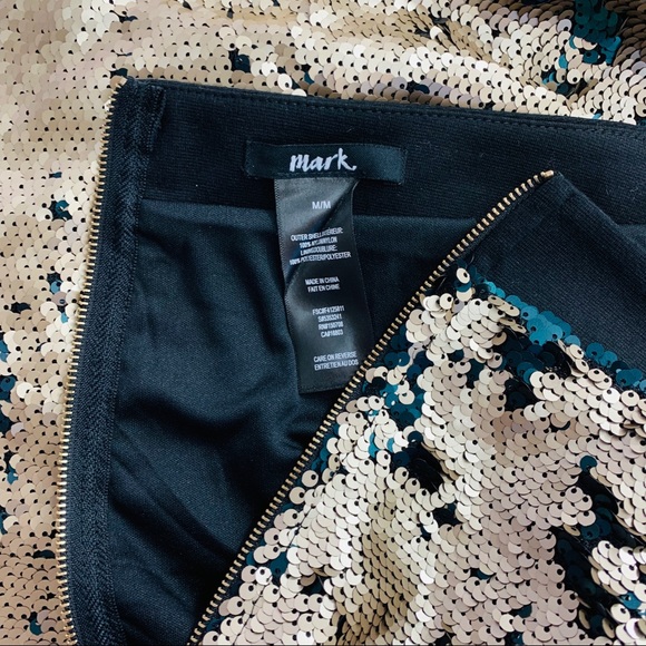 Mark / Gold Green Sequin Skirt - Picture 6 of 8